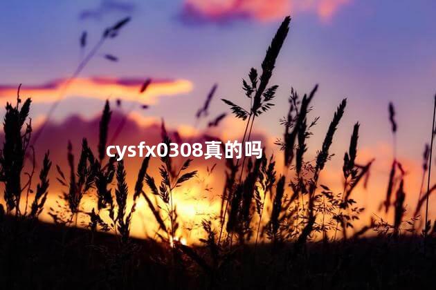 cysfx0308真的吗