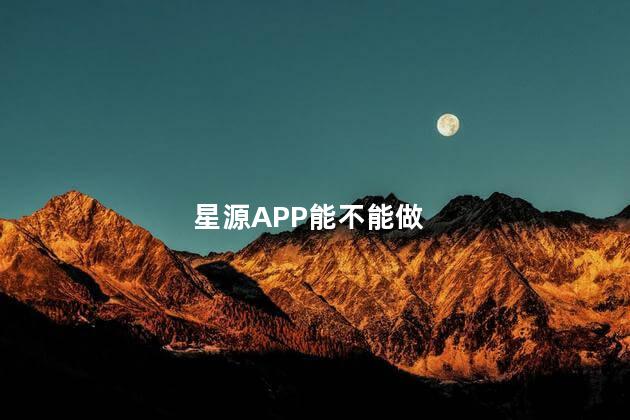 星源APP能不能做