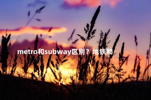 metro和subway区别？地铁和轻轨的区别