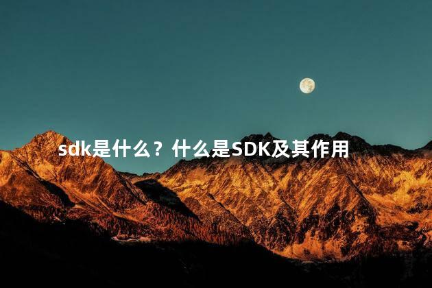 sdk是什么？什么是SDK及其作用