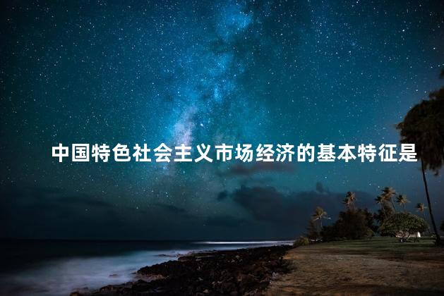 中国特色社会主义市场经济的基本特征是什么？中国特色社会主义市场经济的基本特征