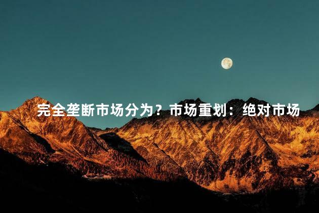 完全垄断市场分为？市场重划：绝对市场霸主