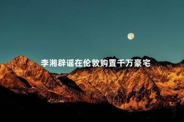 李湘辟谣在伦敦购置千万豪宅 别有用心的造谣行为