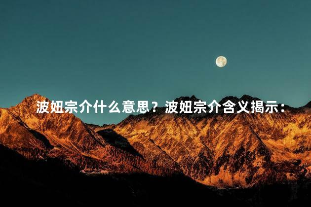 波妞宗介什么意思？波妞宗介含义揭示：一个令人惊艳的名字